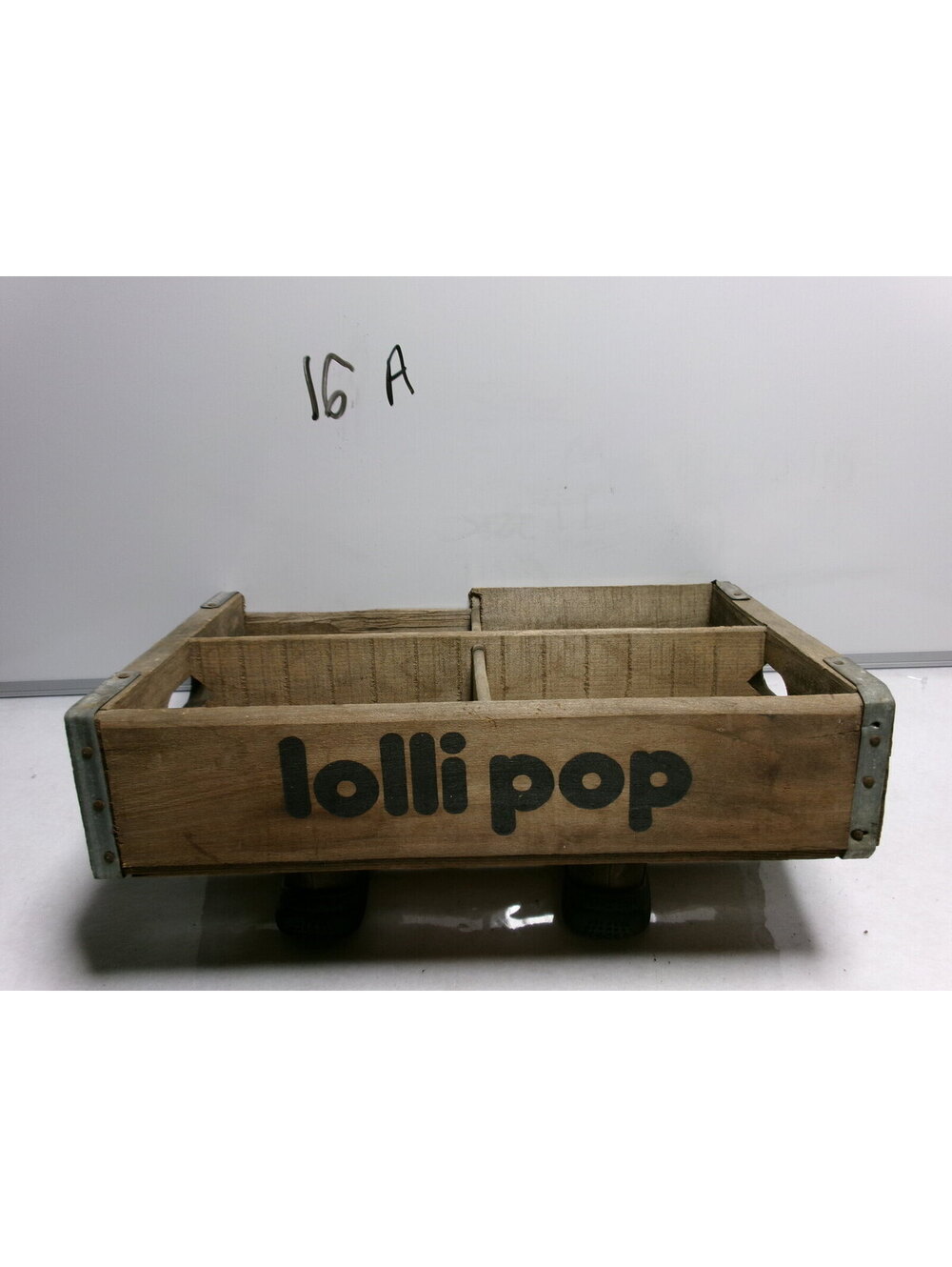 Vintage Lolli Pop Return For Refund Wooden Bottle Crate